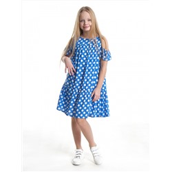 Платье (134-152см) 22-7180-3(3) голубой горох